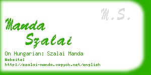 manda szalai business card
